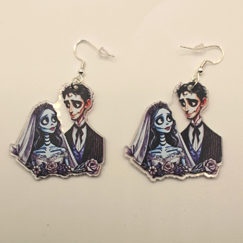 💜 Handmade Corpse Bride Earrings – Gothic Tim Burton Inspired Jewelry